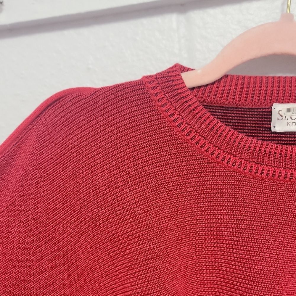 St. Croix Knits Red Striped Crewneck Sweater XL | Oversized Classic Knit - Picture 6 of 9